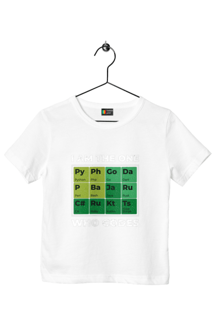 Футболка дитяча з принтом "Я той, хто кодить". Ай ті, айтішник, джава, код, пайтон, програміст, хакер. 2070702