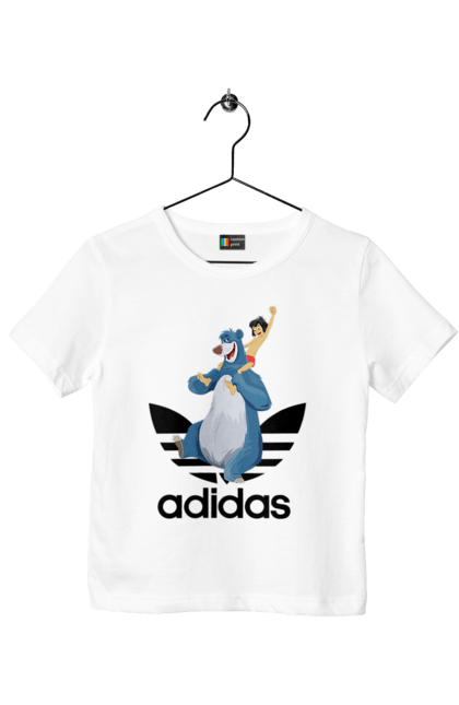 Children's t-shirt with prints Adidas Mowgli. Adidas, book, cartoon, jungle book, mowgli. 2070702