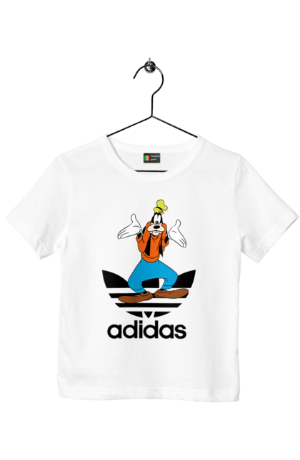 Футболка дитяча з принтом "Adidas Гуфі". Adidas, goofy, адідас, гуфі, мультсеріал, мультфільм, пес, собака. 2070702