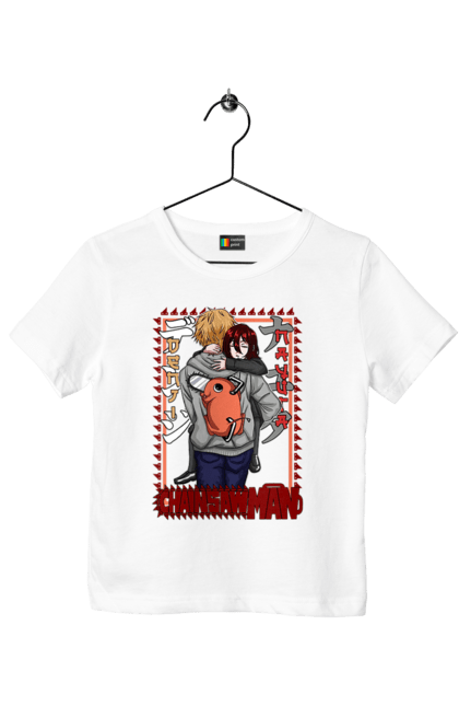 Футболка дитяча з принтом "Людина Бензопила Денджі та Наюта". Anime, chainsaw man, denji, manga, nayuta, аніме, денджі, людина-бензопила, манга, наюта. 2070702