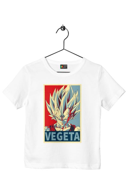 Футболка детская с принтом Жемчуг дракона Вегета. Anime, dragon ball, goku, manga, vegeta, аниме, вегета, гоку, жемчуг дракона, манга. 2070702