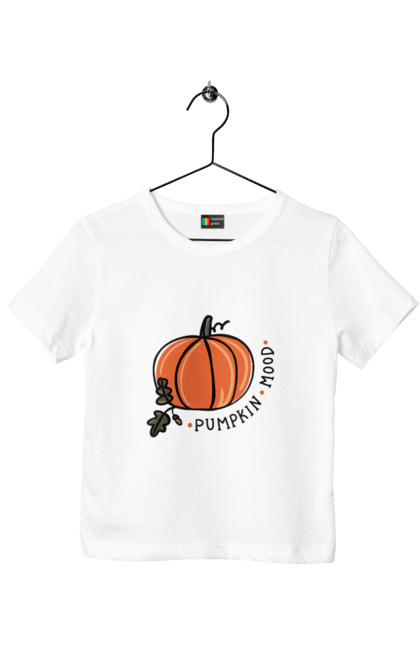 Футболка дитяча з принтом "Punpkin mood". Haloween, pumpkin, гарбуз, осінь, тыква. CustomPrint.market