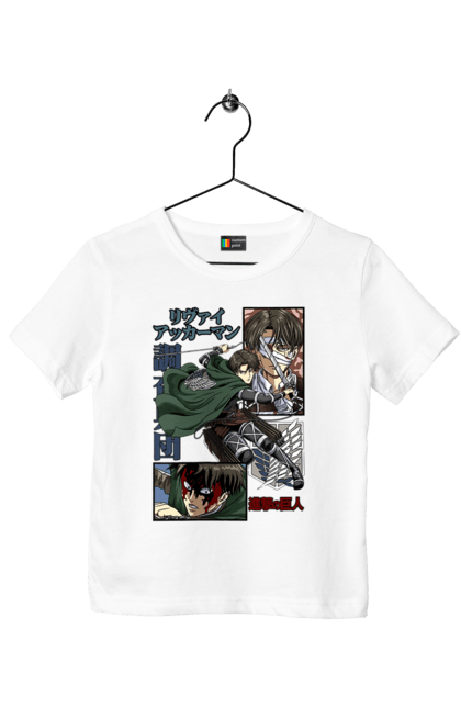 Children's t-shirt with prints Attack on Titan Levi. Ackerman, anime, attack on titan, levi, manga, shingeki no kyojin, survey corps. 2070702