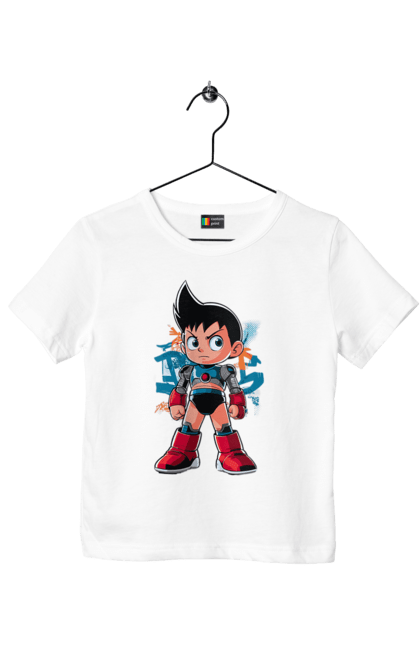 Футболка дитяча з принтом "AstroBoy". Astro boy, андроїд, аніме, манга, могутній атом, пригоди, робот, серіал, фантастика. 2070702