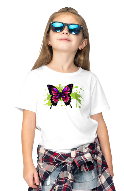 Футболка дитяча з принтом "Рожевий Метелик". Метелик. 2070702