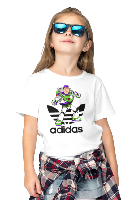 Футболка дитяча з принтом "Adidas Базз Лайтер". Adidas, buzz lightyear, toy story, адідас, базз лайтер, історія іграшок, мультфільм. 2070702