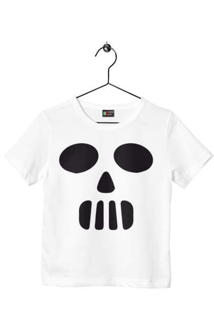 Children's t-shirt with prints Halloween pumpkin face. Costume, halloween, holiday, october, october 31, pumpkin, scary, sweets, trick or treat. 2070702