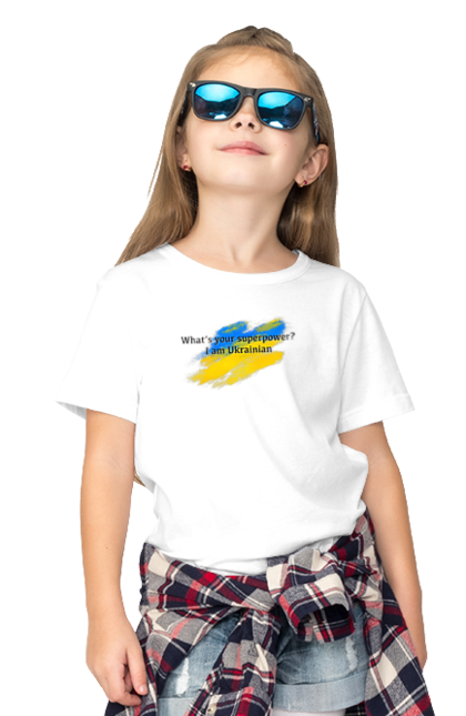 Футболка дитяча з принтом "Я українець". Війна, прапор, суперсила, україна, українець. CustomPrint.market