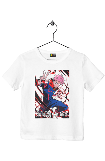 Children's t-shirt with prints Jujutsu Kaisen. Anime, dark fantasy, itadori, jujutsu kaisen, magic battle, manga, mystic, sukuna. 2070702