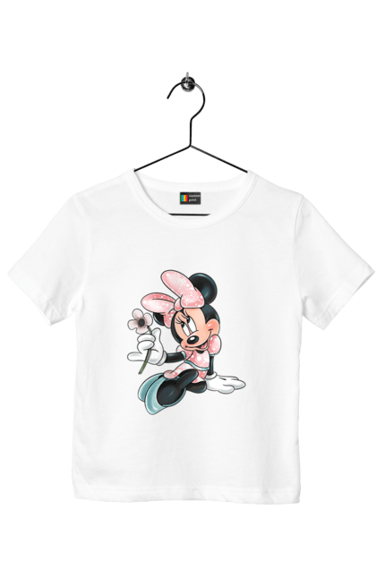 Футболка детская с принтом Минни Маус. Mickey mouse, minnie mouse, дисней, микки, микки маус, минни маус, мультфильм. 2070702