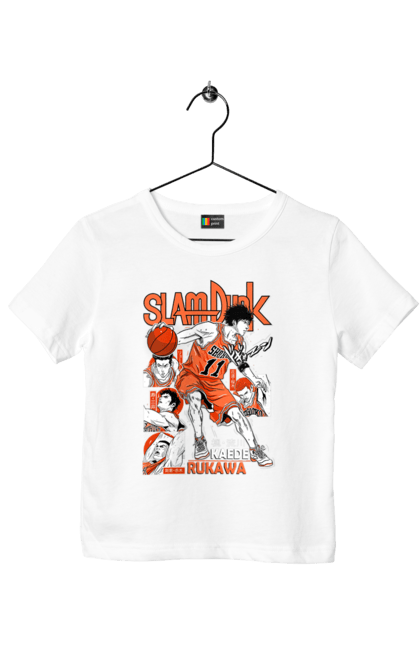 Children's t-shirt with prints Slam Dunk Kaede Rukawa. Anime, basketball, comedy, kaede rukawa, manga, school, shonen, slam dunk, sports anime. 2070702