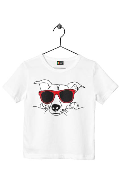 Футболка дитяча з принтом "Собака Визирає". Визирати, окуляри, собака. 2070702
