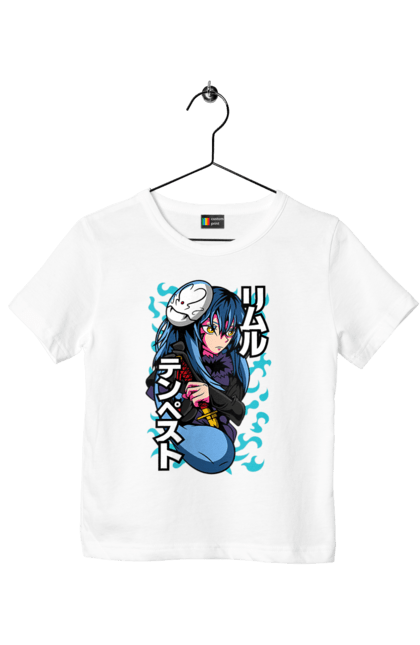 Children's t-shirt with prints Regarding Reincarnated to Slime Rimuru Tempest. Anime, manga, reincarnated to slim, reincarnated to slime, rimuru, rimuru tempest, short story, slime. 2070702