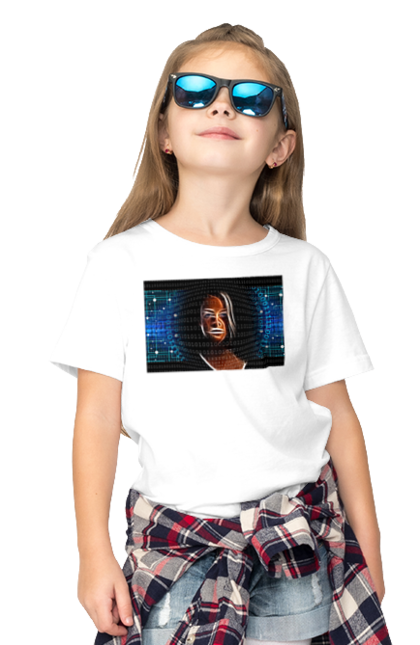 Футболка дитяча з принтом "Штучний Розум". Айті, айтішник, гик, жінка, знання, інженер, інтелект, кібер, кібернетика, кіборг, код, комп, комп`ютерник, кристал, машинне навчання, мікросхема, мозок, портрет, програміст, професіонал, професія, розробник, розум, світиться, світло, хакер, чіп, штучний інтелект, штучний розум. 2070702