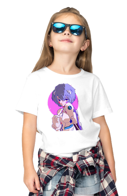 Children's t-shirt with prints Evangelion Rei. Anime, evangelion, eve, kaoru, manga, rei ayanami, shinji. 2070702