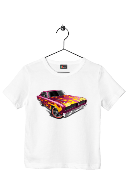 Футболка дитяча з принтом "Машина вогонь". Їзда, машина, швидкість. 2070702