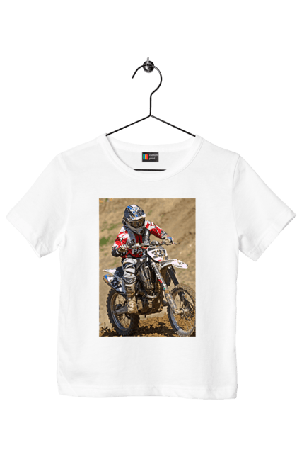 Футболка дитяча з принтом "МОТОГОНЩИК". Мото, мотогонщик, мотоцикл, спорт, спортсмен. 2070702