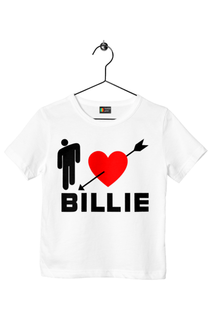 Футболка дитяча з принтом "Біллі Айліш". Біллі айліш, логотип біллі айліш, принт біллі айліш, співачка біллі айліш. 2070702