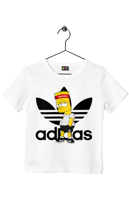 Футболка детская с принтом Adidas Барт. Adidas, bart, адидас, барт, симпсон. 2070702