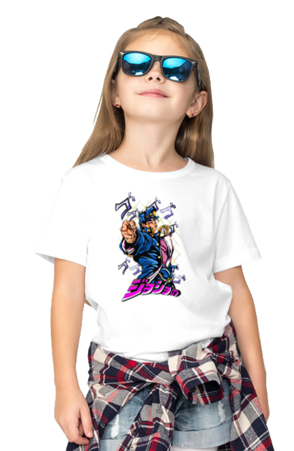 Children's t-shirt with prints JOJO Jotaro. Anime, jojo, jojo`s bizarre adventure, jojo’s bizarre adventure, jotaro, jotaro kujo, manga. 2070702