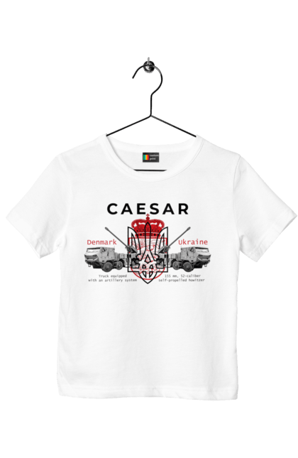 Футболка дитяча з принтом "Caesar". Caesar, himars, залужний, зброя. 2070702