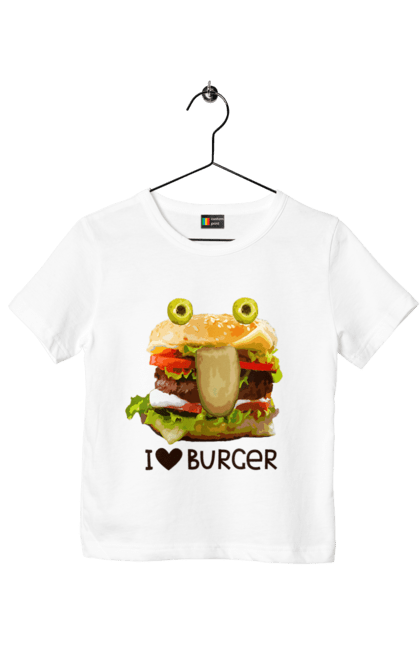 Футболка дитяча з принтом "Burger". Бургер, гамбургер, фаст фуд. futbolka.stylus.ua