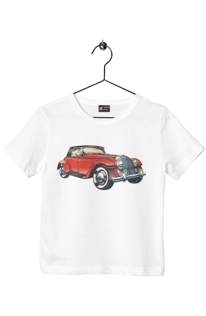 Футболка дитяча з принтом "Автомобіль Раритет". Авто, автомобіль, ретро. 2070702