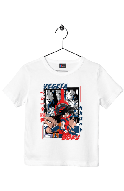 Children's t-shirt with prints Dragon Ball. Anime, dragon ball, goku, manga, tv series, vegeta. 2070702