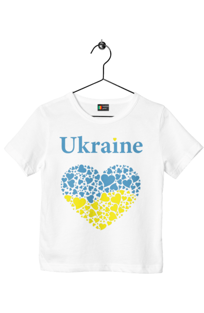 Футболка дитяча з принтом "Ukraine Heart". Прапор, серце, україна. 2070702