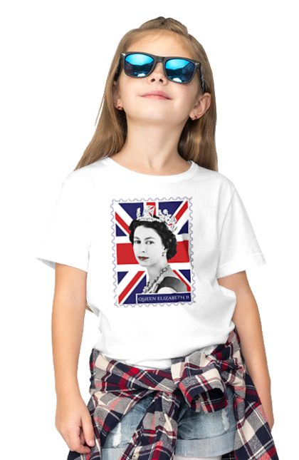 Children's t-shirt with prints Queen Elizabeth II. Britain, british, england, platinum jubilee, queen, queen elizabeth, queen elizabeth ii, rip queen elizabeth. 2070702