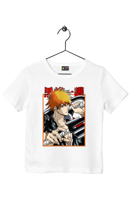 Футболка детская с принтом Блич Ичиго Куросаки. Anime, bleach, ichigo kurosaki, manga, аниме, блич, ичиго, ичиго куросаки, манга. 2070702