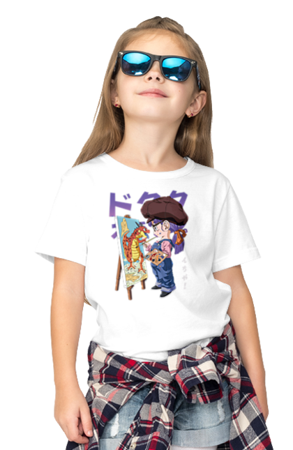 Children's t-shirt with prints Dr. Slump Arale. Android, anime, arale, arale norimaki, doctor slump, dr. slump, girl, manga, schoolgirl. 2070702