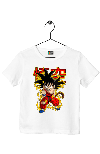 Футболка детская с принтом Жемчуг дракона Сон Гоку. Anime, dragon ball, manga, son goku, tv series, аниме, гоку, жемчуг дракона, манга, сон гоку. 2070702