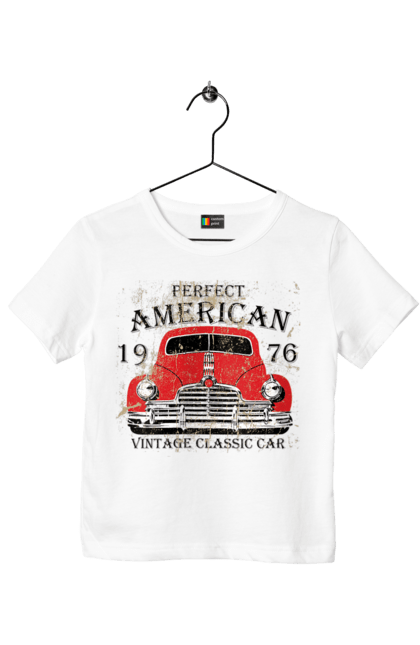 Футболка дитяча з принтом "Машина вінтаж, 1976". 1976, вінтаж, машина. 2070702