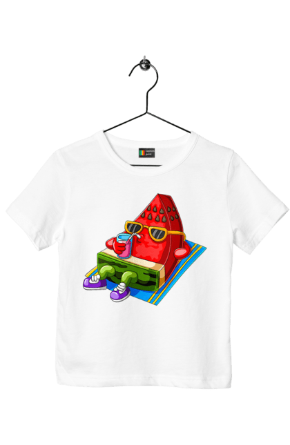 Children's t-shirt with prints Watermelon Drinks Cocktail. Cocktail, summer, watermelon. 2070702
