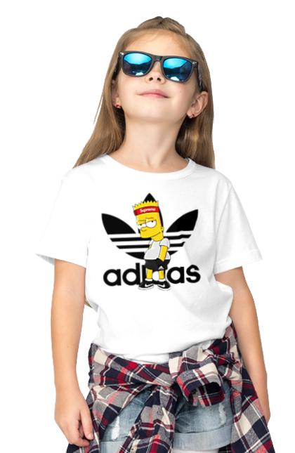 Футболка детская с принтом Adidas Барт. Adidas, bart, адидас, барт, симпсон. 2070702