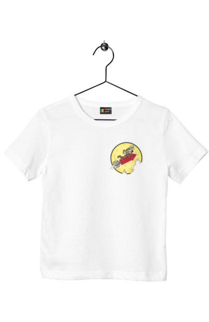 Футболка дитяча з принтом "Хитрий кайот". Антигерой, вайлі кайот, веселі мелодії, віллі, злодій, кайот, не відчуває болю, персонаж мультфільму, північноамериканський кайот, уайлі, швидкий та сміливий. 2070702