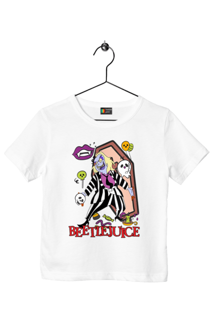 Children's t-shirt with prints Beetlejuice. Beetlejuice, comedy, ghost, horror, movie, tim burton, warner bros. 2070702