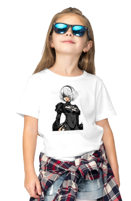 Children's t-shirt with prints Nier: Automata 2B. Character, executioner, game, nier: automata, platinum games, video game, yorha. 2070702