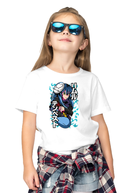 Children's t-shirt with prints Regarding Reincarnated to Slime Rimuru Tempest. Anime, manga, reincarnated to slim, reincarnated to slime, rimuru, rimuru tempest, short story, slime. 2070702