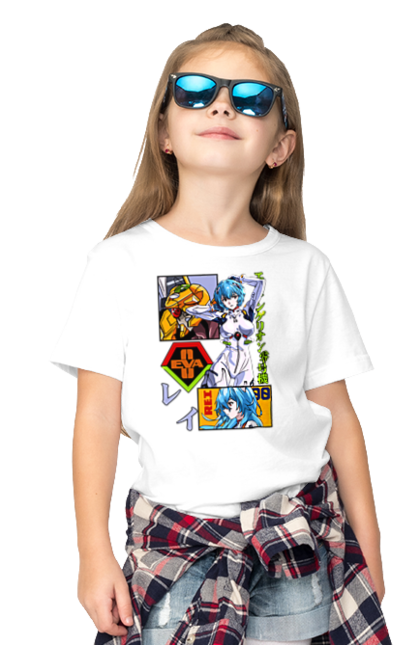 Children's t-shirt with prints Evangelion Rei. Anime, evangelion, eve, kaoru, manga, rei ayanami, shinji. 2070702