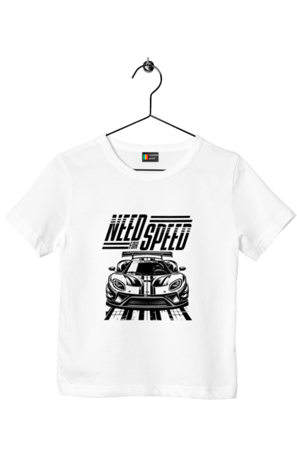 Футболка дитяча з принтом "Жага швидкості". Відео ігри, гонки, ігри, комп ютерні ігри, машини, симулятори, швидкість. 2070702