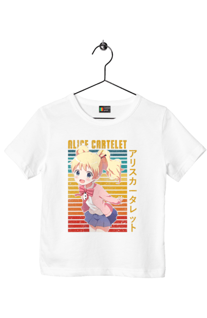 Children's t-shirt with prints Kiniro Mosaic Alice Cartelet. Alice, alice cartelet, anime, gold mosaic, kiniro mosaic, kinmoza, manga. 2070702