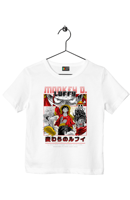 Children's t-shirt with prints One Piece Luffy. Anime, luffy, manga, monkey de luffy, one piece, pirates. 2070702