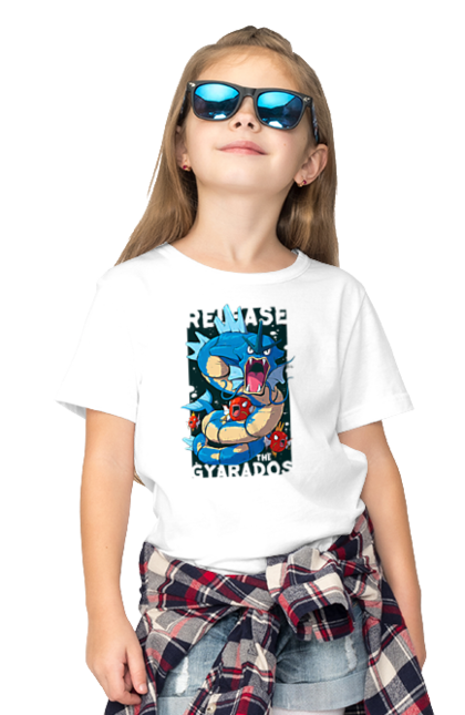 Children's t-shirt with prints Pokemon Gyarados. Anime, games, gyarados, nintendo, pokemon, pokemon go. 2070702