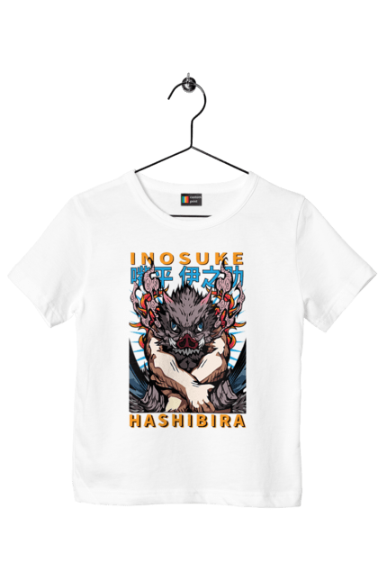 Children's t-shirt with prints Demon Slayer Inosuke. Anime, demon slayer, inosuke, inosuke hashibira, kimetsu no yaiba, manga. 2070702