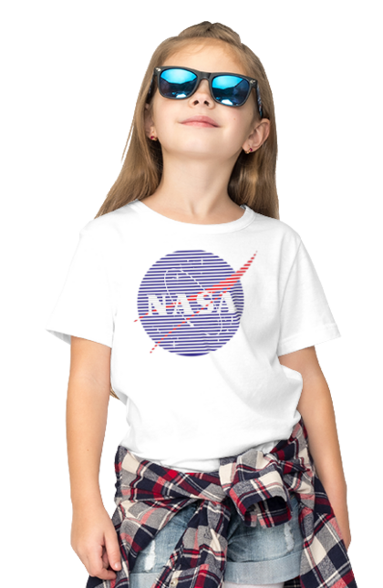 Футболка дитяча з принтом "NASA". Авіація, астронавтика, дослідження, емблема, космічний, космонавтика, космос, наука, повітроплавання, ракета, сша, технології. futbolka.stylus.ua