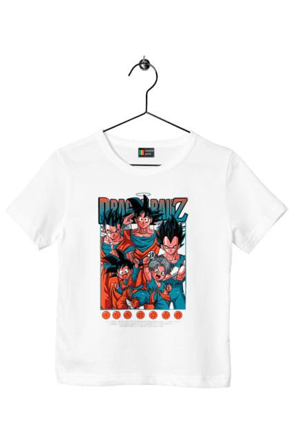 Футболка дитяча з принтом "Перли дракона". Anime, dragon ball, goku, manga, vegeta, аніме, вегета, гоку, манга, перли дракона. 2070702