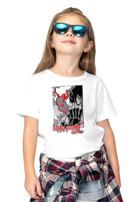 Children's t-shirt with prints One Piece Luffy. Anime, luffy, manga, monkey de luffy, one piece, pirates. 2070702