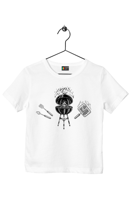Футболка дитяча з принтом "Барбекю Смажити М'ясо". Барбекю, м`ясо, смажити. 2070702